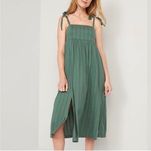 Old Navy Midi Green Dress Tie Shoulder spaghetti straps Xl